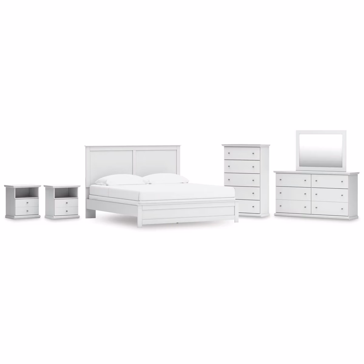 Bostwick Shoals King Panel Bed, Dresser, Mirror, Chest and 2 Nightstands - Image 2
