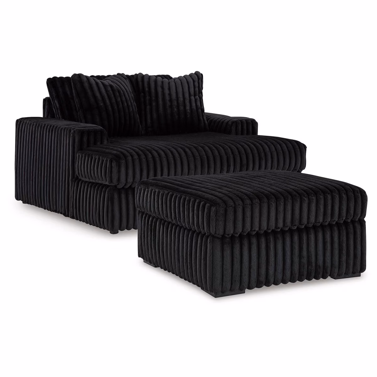 Midnight-Madness Oversized Chaise and Oversized Accent Ottoman - Image 2