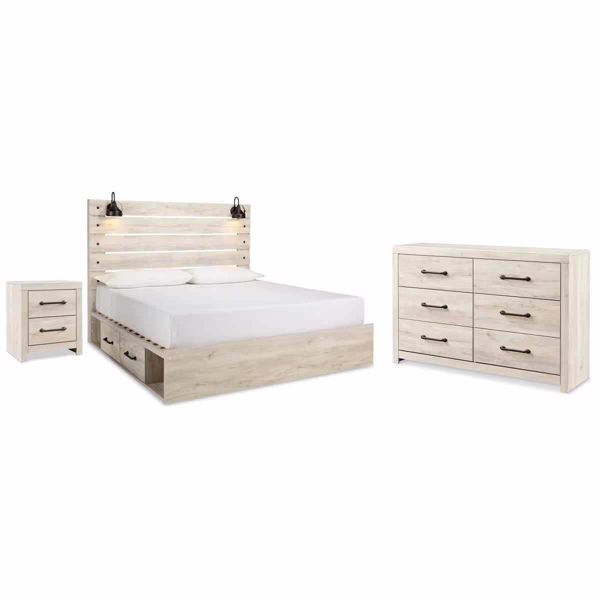 Cambeck King Panel Storage Bed. Dresser and Nightstand - Image 2