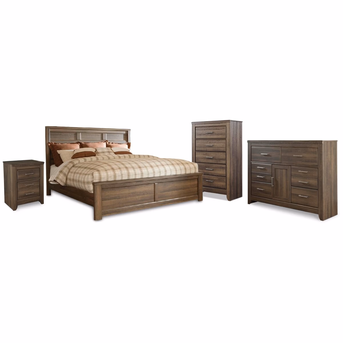 Juararo California King Panel Bed, Dresser, Chest and Nightstand - Image 2