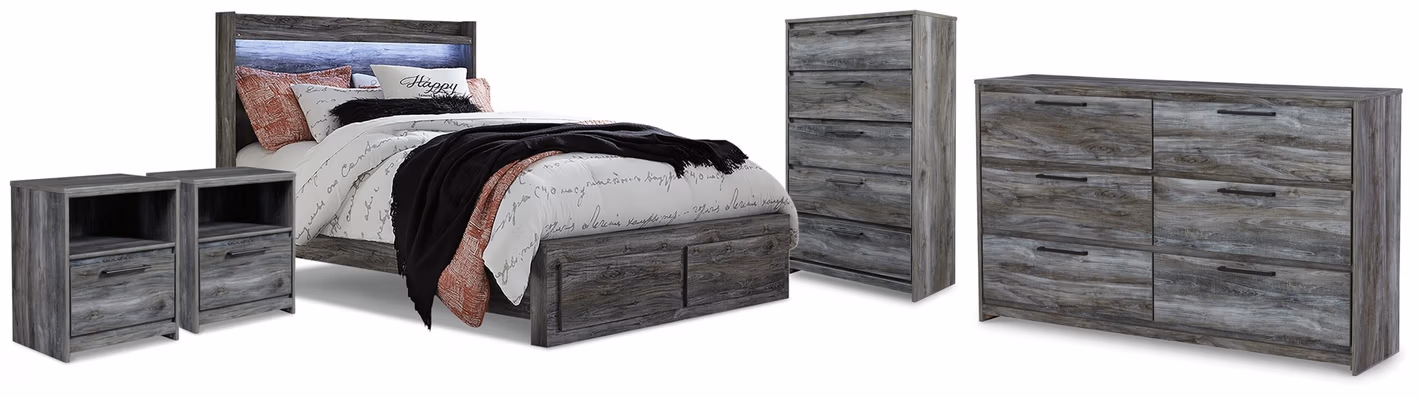 ef94bee6ec79324b0f2f72b0cb09bb05 Baystorm King Panel Storage Bed, Dresser, Chest and 2 Nightstands - Image 1