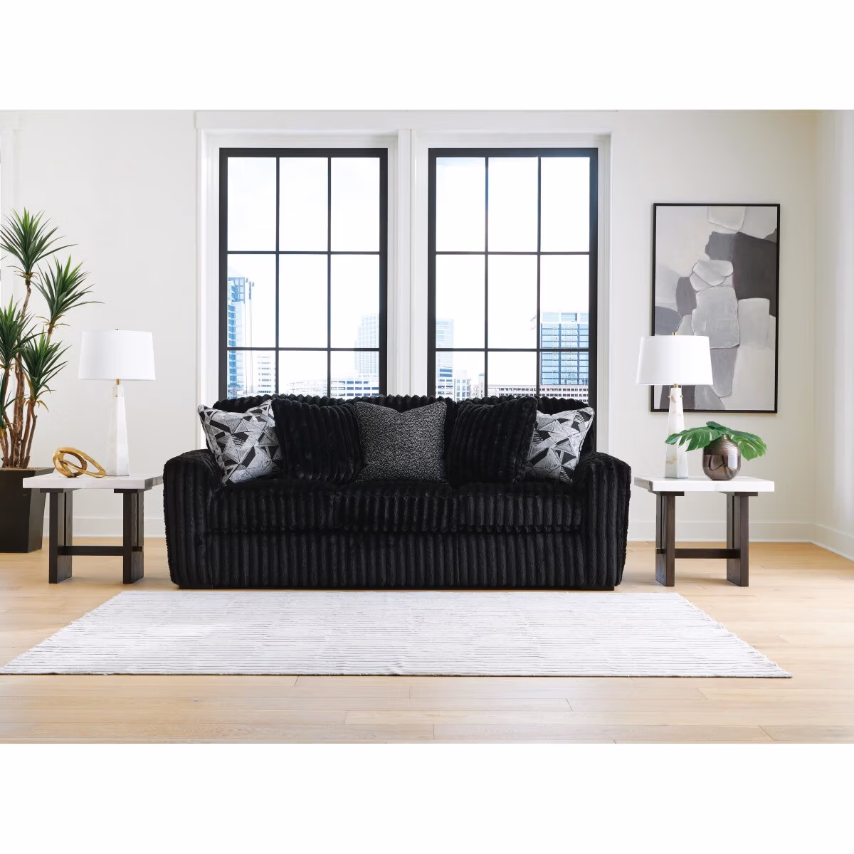 Midnight-Madness Sofa, Loveseat and Oversized Ottoman - Image 14