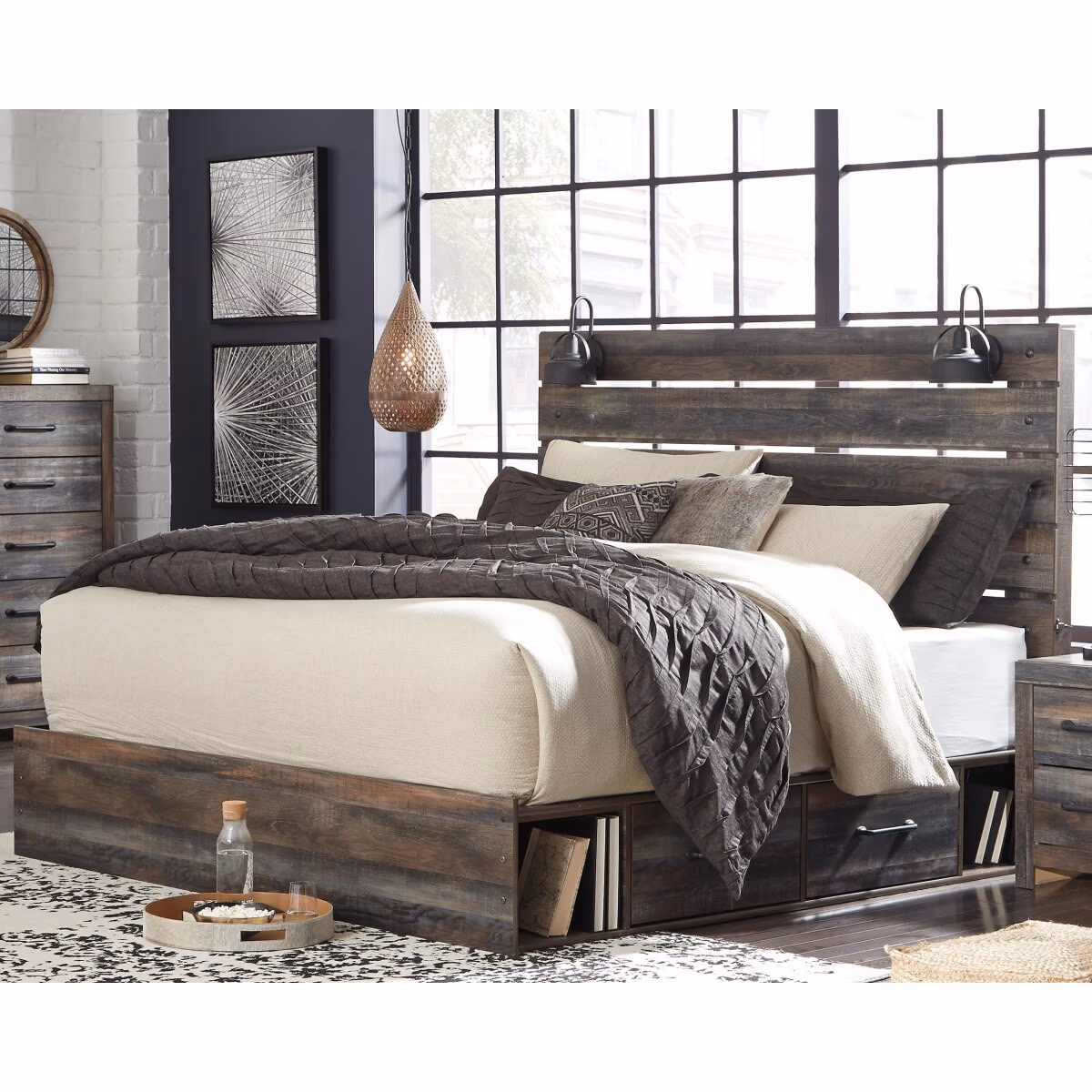 Drystan King Panel Bed with 2 Storage Drawers - Image 3