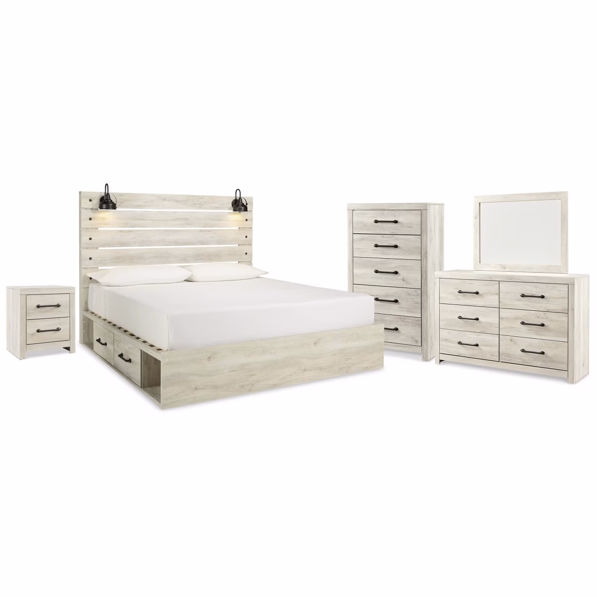 Cambeck King Panel Storage Bed, Dresser, Mirror, Chest and Nightstand - Image 2