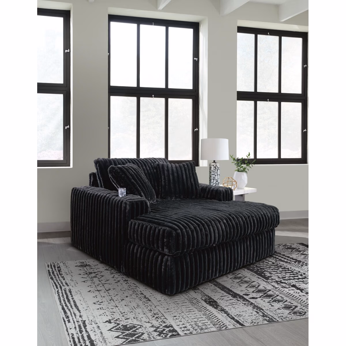 Midnight-Madness 3-Piece Sectional, Chaise and Oversized Accent Ottoman - Image 23