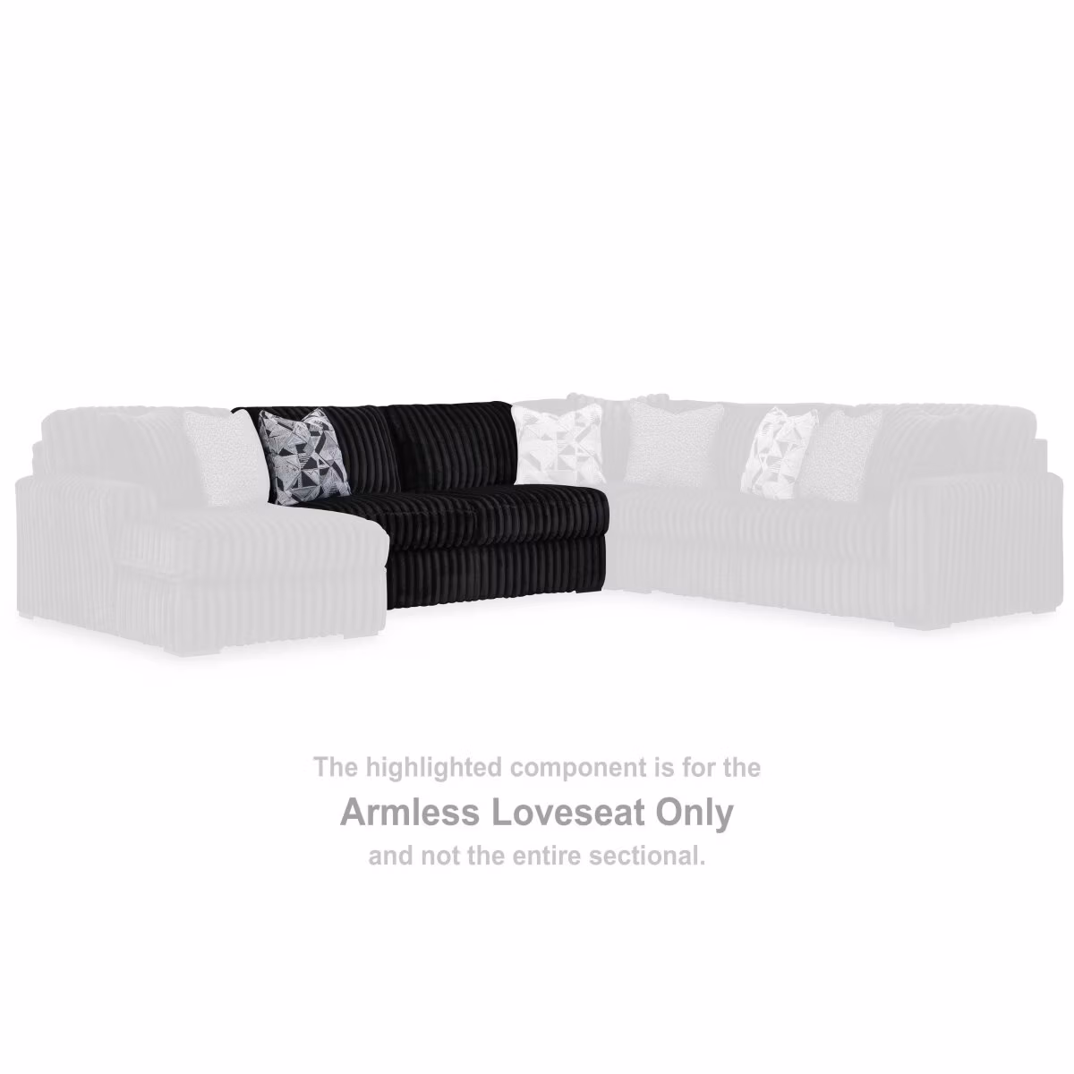 Midnight-Madness Armless Loveseat - Image 3