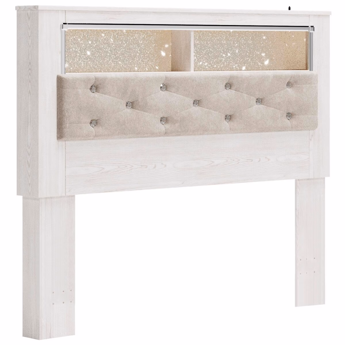 Altyra Queen Upholstered Panel Bookcase Headboard - Image 2
