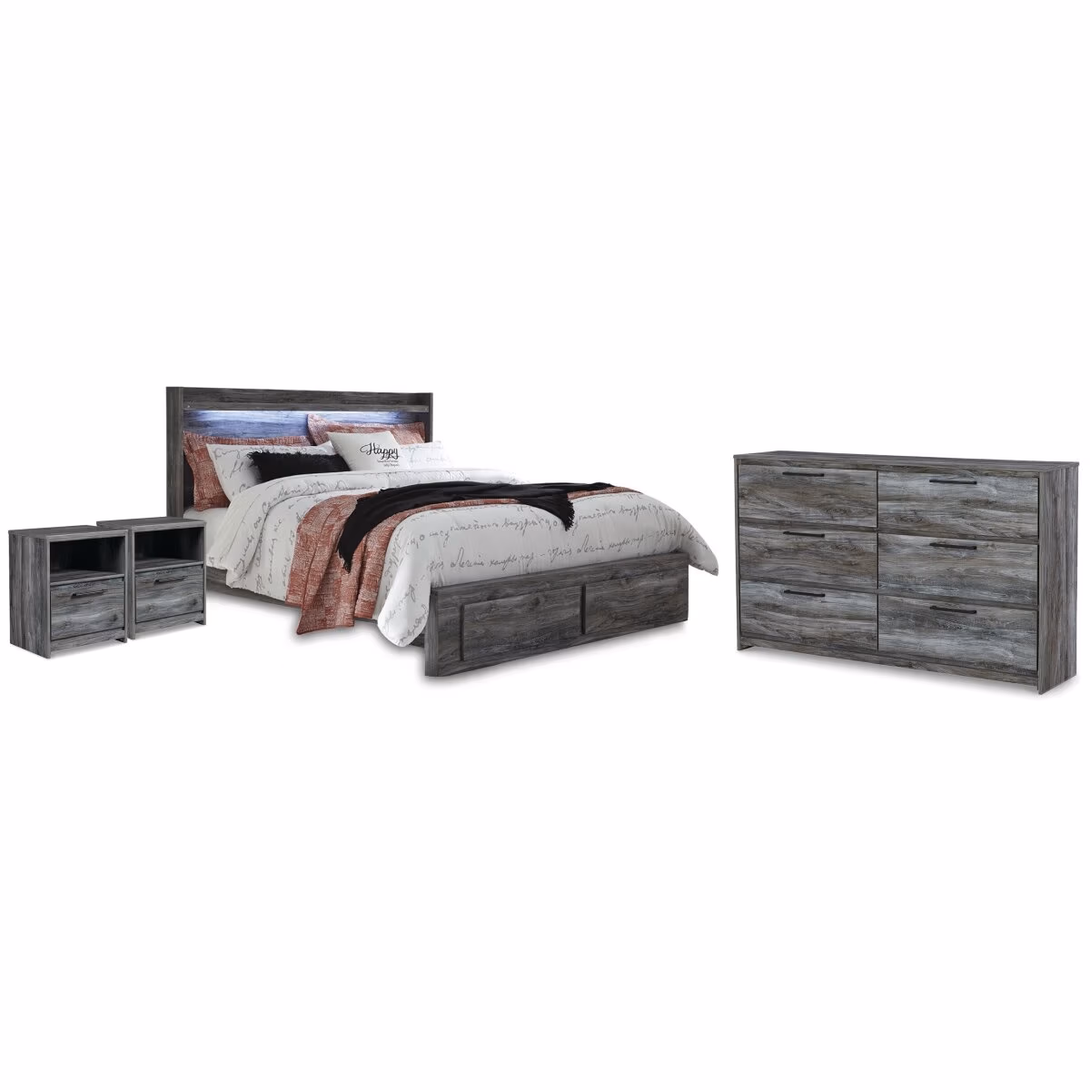 Baystorm King Storage Bed, Dresser and 2 Nightstands - Image 2