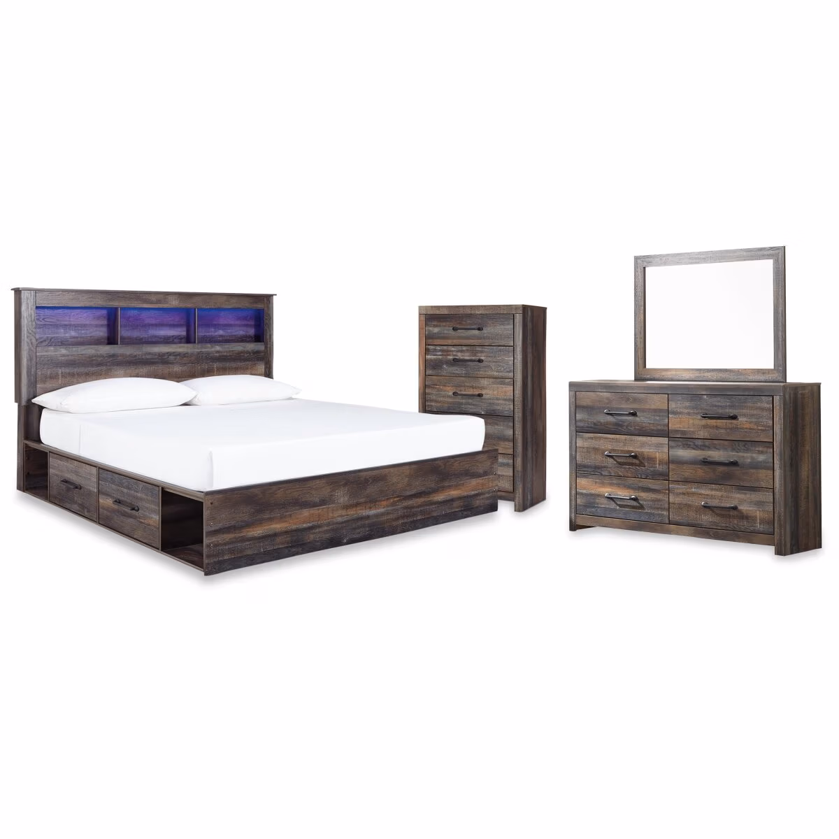 Drystan King Storage Bed, Dresser, Mirror and Chest - Image 2