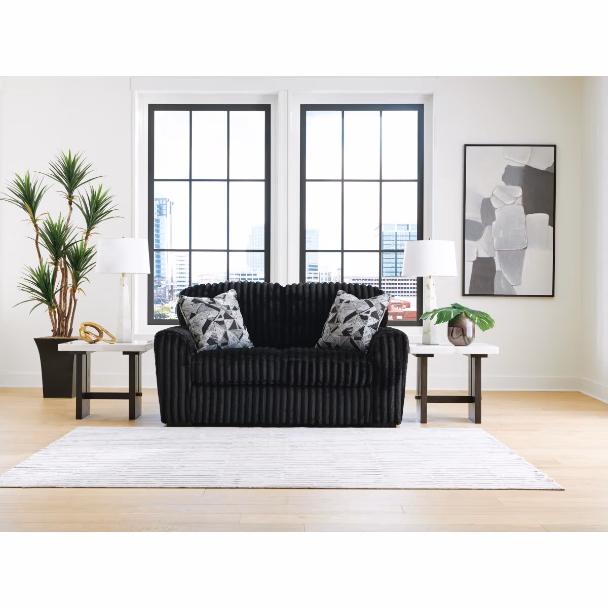 Midnight-Madness Sofa, Loveseat and Oversized Ottoman - Image 13