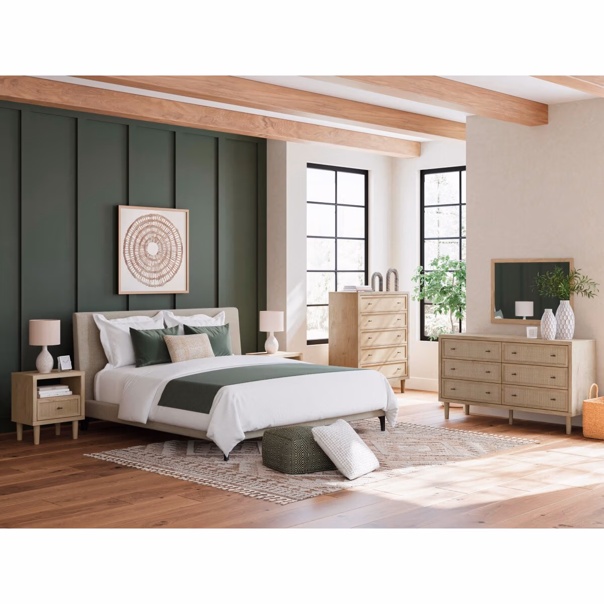 Cielden King Upholstered Bed with Roll Slats - Image 11