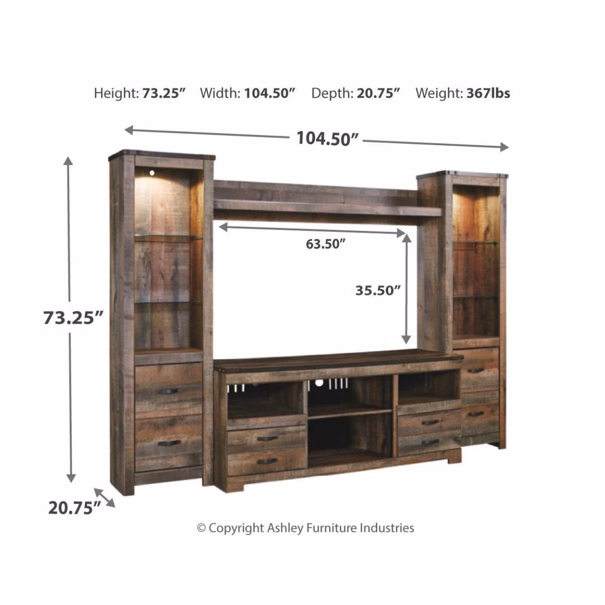 Trinell 4-Piece Entertainment Center - Image 4