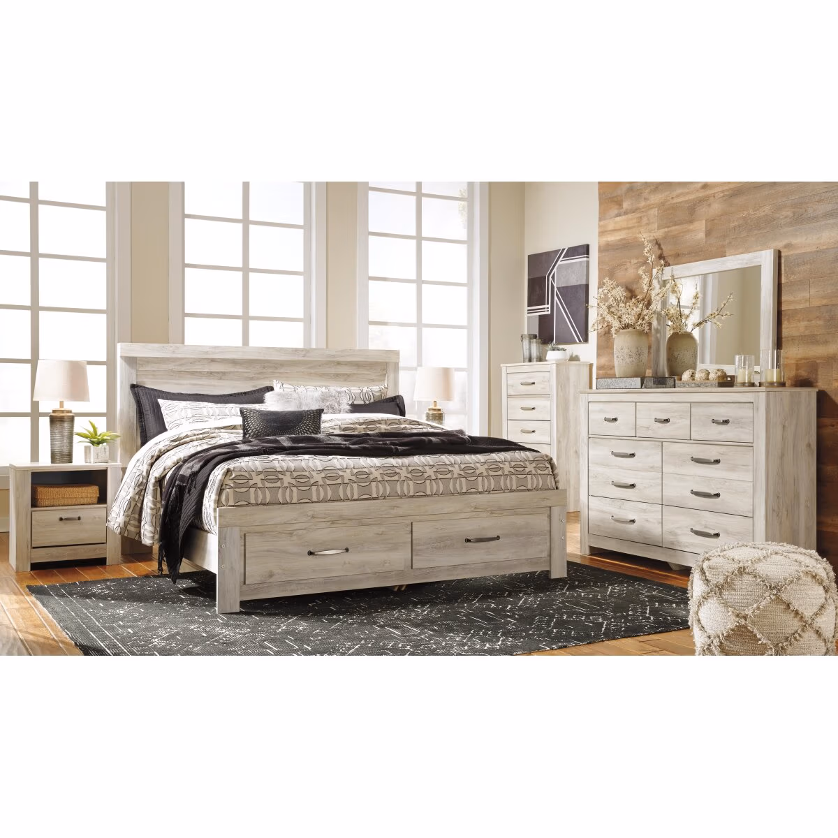 Bellaby King Platform Bed with 2 Storage Drawers - Image 4