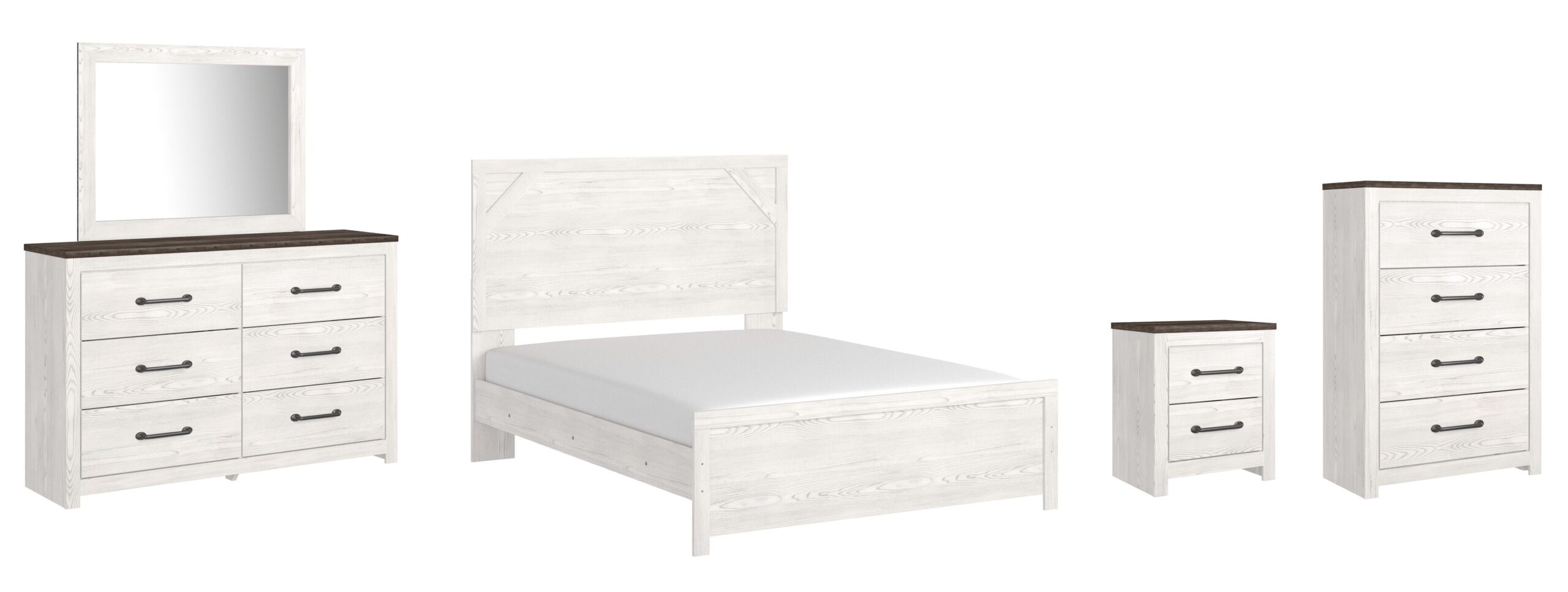 Gerridan Queen Panel Bed with Dresser and Mirror, Chest and Nightstand