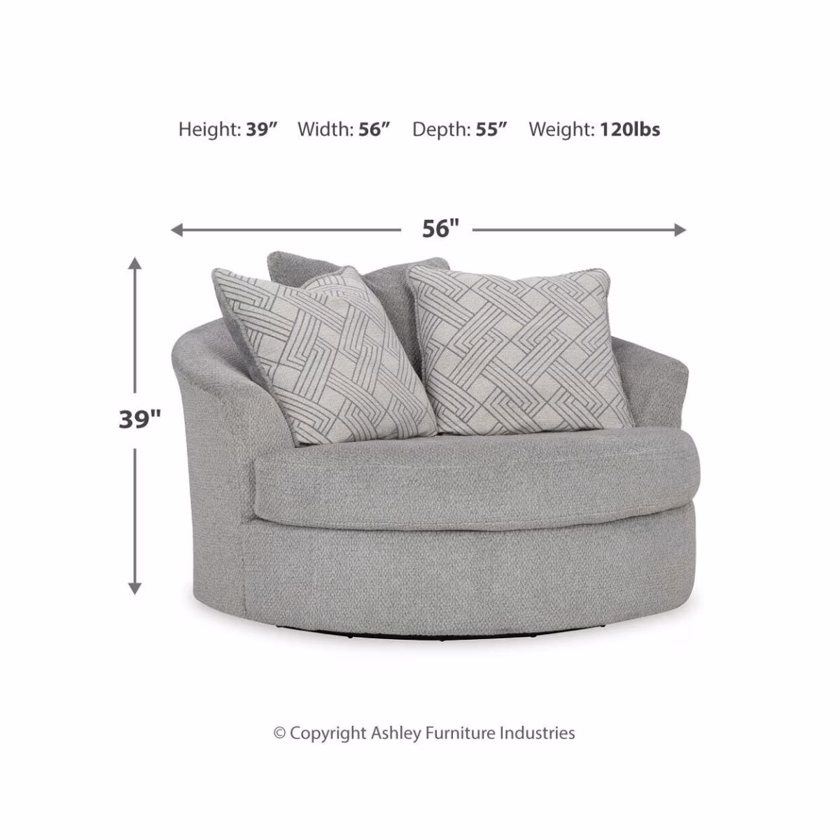 Casselbury Oversized Swivel Chair and Ottoman - Image 9