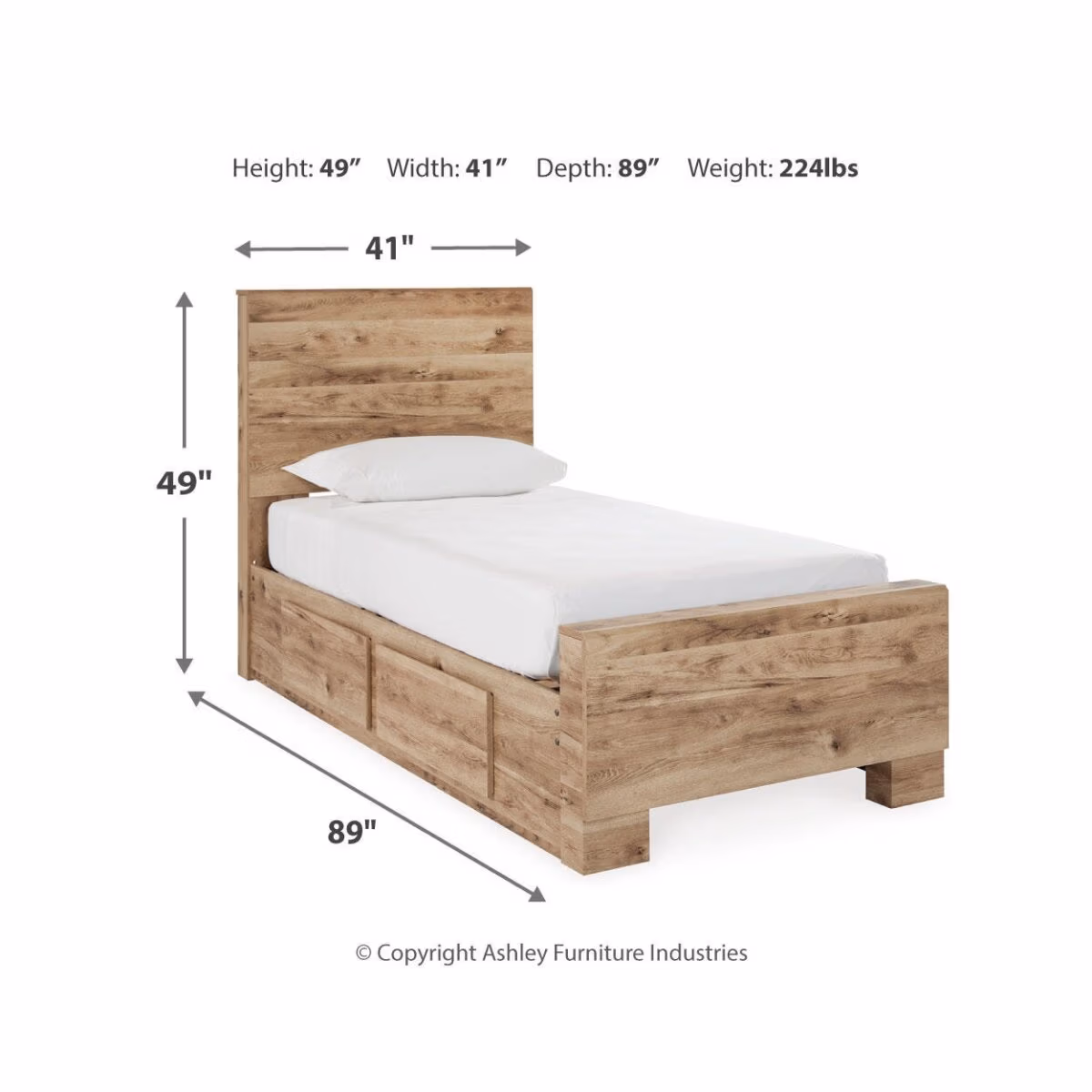 Hyanna Twin Panel Bed with 2 Side Storage, Dresser and Mirror - Image 9