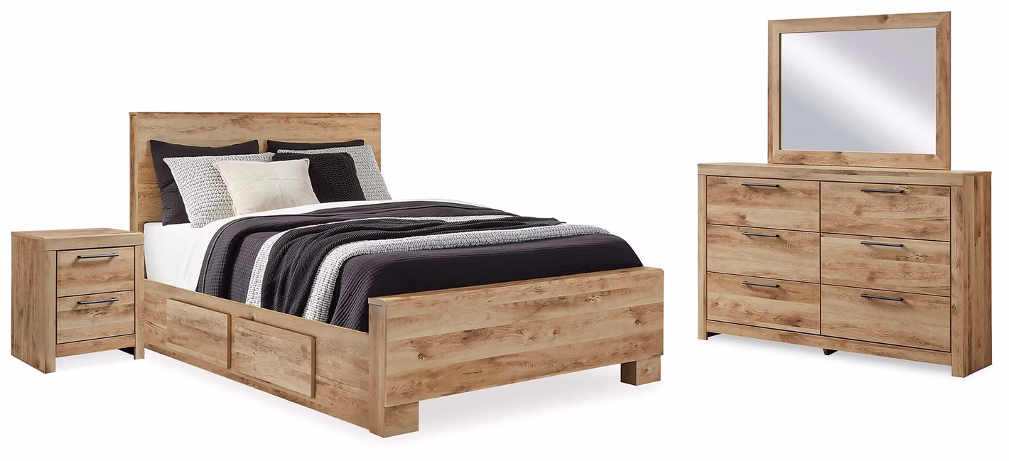 8c0709935b92fd919a35d4f3747ef261 Hyanna Queen Panel Bed with Storage, Dresser, Mirror and Nightstand - Image 1