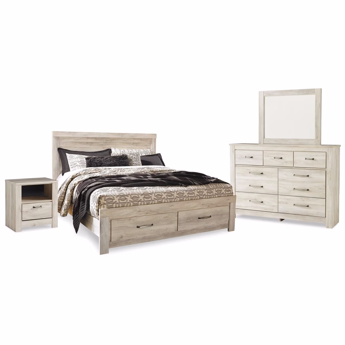 Bellaby King Panel Storage Bed, Dresser, Mirror and Nightstand - Image 2