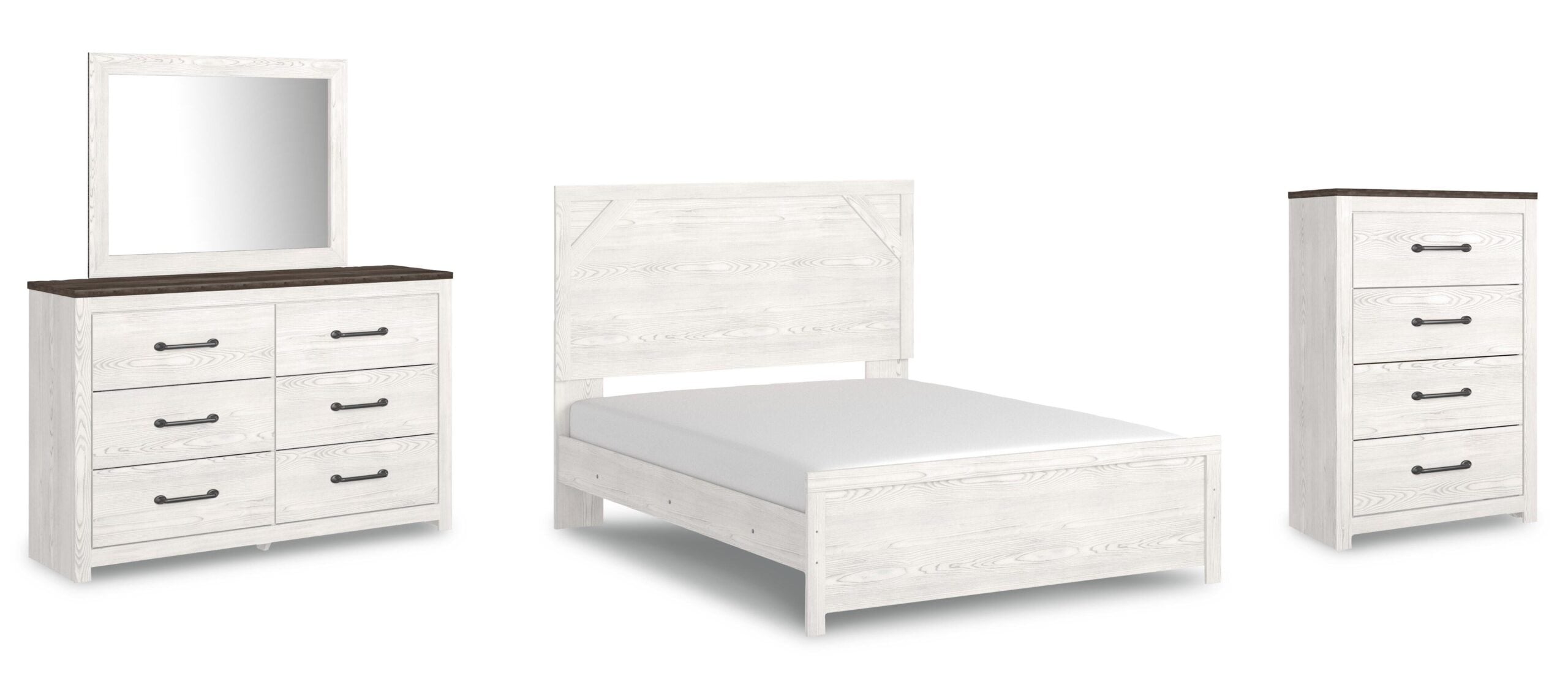 Gerridan Queen Panel Bed, Dresser, Mirror, and Chest